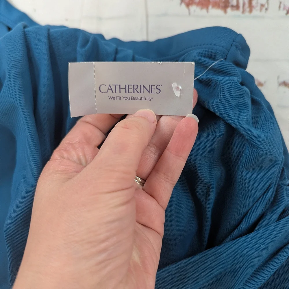 Catherines One Piece Modest Padded Swim Suit With Skirt - Picture 5 of 6